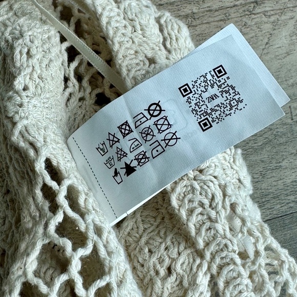 Zara Boho Ecru Floral Cotton Crochet Halter Strappy Top Size S - Picture 8 of 16